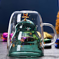 Miniatyrbilde 5 av 8: Unik Dobbelvegg Julekaffekopp, Dobbelt Lag Glassdesign Sikrer Varmebestandig og Kondensbestandig Ytelse, Perfekt For