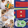 Miniatyrbild 4 av 5: Aktivitetstavla för småbarn, sensorisk tavla pedagogiska leksaker aktivitetstavla för flickor pojkar 1 2 3 4 år, grön