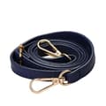 Adjustable Long Leather Crossbody Shoulder Strap Replacement Handbag Belt Dark Blue Gold Buckle