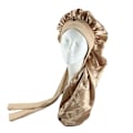 Miniatyrbild 1 av 4: Lång satin flätad mössa för kvinnor silkesmössa för sovande sovmössa guld gold