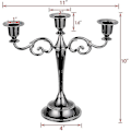 Miniatyrbilde 2 av 5: 3-Arms Metall Lysestake Sølv Europeisk Elegant Lysestake Lysestakeholder for Bryllup Spisebord Julebord Hjem Dekor Svart