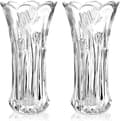 Set med 2 glasblomvaser 24 cm stora blomvaser för mittpunkter Modern klar rosenvase 25 x 13 cm