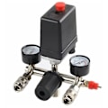 Miniatyrbild 1 av 5: Tryckregulator med manometer för kompressor Manometer med 2 displayer
