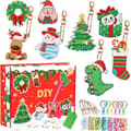 Diamond Painting Nøglering Sæt Julekalender - 8 stk. DIY Julepynt Sæt til Voksne