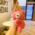 Miniatyrbild 1 av 11: Tecknad Kuromi docka skolväska hänge docka plyschleksak par nyckelring väska hänge Plush Strawberry Bear - Rose Red 11cm (with keychain)
