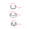 Miniatyrbilde 5 av 5: 925 Sterling Sølv Zirkon Geometriske Øredobber Øre Mansjett Klips