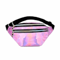 Pikkukuva 1 / 5: Kiiltävä metallinen vyölaukku, vatsalaukku, crossbody-laukku - Pinkki