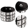Miniatyrbilde 3 av 6: 3 stk Lærreim med Nagler Punk Armbånd for Menn Kvinner 80-talls Nagler Goth Rock Armbånd Pigg Nagler Mansjett Armbånd Unisex Metall