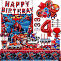 Miniatyrbilde 1 av 5: Ny Spiderman bursdagsfestdekorasjon rød superhelt Spiderman tema servise kopp tallerken bakteppe ballong tilbehør for barn gutt