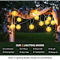 Miniatyrbild 4 av 5: Solcellsdrivna LED-slingor för utomhusbruk, 6,5 m, 30 LED-nylonslingor för fest, jul, trädgård, uteplats, Halloween, dekoration (varmvit)