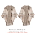 Miniatyrbild 5 av 5: Dam Varm Sjal Wrap Öppen Framsida Poncho Cape Färgblock Sjal Vinterkofta Wrap Tryckta Ponchos för Kvinnor