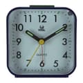 Silent Analog Alarm Clock Bedside Clock Square Table Clock Quartz Clock with Snooze and Brilliant Black Black Black
