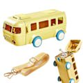 Miniatyrbilde 1 av 5: Bærbar bussformet vannkopp, bil sugerør vannkopp, buss vannflaske Kawaii bil sugerør vannkopp Yellow
