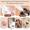 Miniatyrbild 5 av 6: Hundklippare för hundtassar, tyst tasstrimmer med LED-lampa, vattentät tassrakare, tasstrimmer för hundar, katter, tassar, ögon, ansikte, kropp
