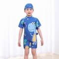 Børnebadedragt, drenges badedragt i ét stykke, medium og stor Letter Dragon with Hat M (3-4 years old)