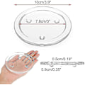 Miniatyrbilde 3 av 5: 5-pakning 10 cm runde brikker for lys, transparente brikker, sett med holdere for søylelysestaker, lysestaker
