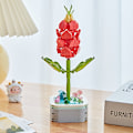 Pikkukuva 10 / 11: Rakennuspalikat Kukat Säilötyt kukat Ruusut Ystävänpäivälahja Kimppu Kokoamislelut 12 kinds of building block flowers