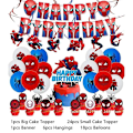 Miniatyrbild 5 av 5: Ny Spiderman födelsedagsfest dekoration röd superhjälte Spiderman tema bordsartiklar kopp tallrik bakgrund ballong tillbehör för barn pojke