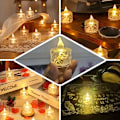 Miniatyrbillede 6 af 7: 12-pak Mini Rose LED Fyrfadslys - Flammeløse, Batteridrevne, Halo Projektion, Romantisk Dekoration - Perfekt til Valentinsdag, Bryllupper