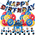 Miniatyrbild 1 av 6: Sonic Födelsedagstema Party Dekoration Tecknad Dragspelsflagga Insats Ballongset D