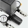 Miniatyrbild 4 av 5: Tryckregulator med manometer för kompressor Manometer med 2 displayer