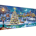 Pikkukuva 2 / 9: 5D DIY Tekotimanttisetti Aikuisten Aloittelijoille, Jouluinen Lumimaisema Kuvio Timanttitaide Kotiseinän Koristeluun ja Lahjaksi 70x40cm 70X40cm/27.7x15.7Inch