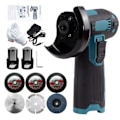 Miniatyrbillede 1 af 5: 12V vinkelbatteri slibemaskine afskæringsmaskine 2x batterier BL MOTOR slibemaskine Flex 3-tommer skiver 1 stk 3-tommer skiver 1 stk