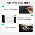 Pikkukuva 9 / 9: Bluetooth Aux -sovitin Bluetooth-autovastaanotin USB Handsfree -autosarja Audiovastaanotin sisäänrakennetulla mikrofonilla autokaiuttimille ja kotiteatterille