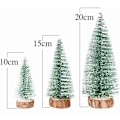 Miniatyrbillede 2 af 5: Mini kunstigt juletræ, 9 stk. Mini kunstigt juletræ med sneeffekt, juledekoration juleborddekoration DIY grøn