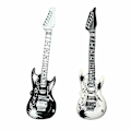 Miniatyrbild 1 av 5: 2x Vit Svart Uppblåsbar Gitarr Disco Uppblåsbar Kostymfest Rekvisita Musikalisk{HH}