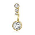 Miniatyrbillede 3 af 3: 10 stk. sexet 4 zirkon navlepiercing krystal zirkon navle navle navle{hh}
