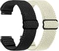 Elastisk nylonrem med hurtigutløser - Båndbredde: 18 mm Svart Hvit