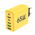 Miniatyrbild 1 av 6: PD 65W USB-laddare Snabbladdare 6 Portar Typ C Mobilladdare För Iphone 16 15 Pro Max Xiaomi Huawei Samsung Snabbladdare{hh] Yellow EU