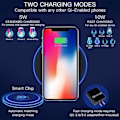 Miniatyrbillede 3 af 5: Trådløs oplader 15W Universal Qi opladningsplade, induktionsoplader kompatibel med iPhone 12/11 /11 Pro/XS/XS Max/XR/X /8/8 Plus{HH}