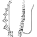 Miniatyrbillede 2 af 5: Krystaløreringe Manchetclips Ørekravlere S925 Sterling Sølv Hypoallergeniske Øreringe