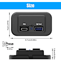 Miniatyrbilde 5 av 5: 2 stk 12V USB-uttak Dobbel Hurtigladning 3.0 12V Uttak USB-lader & Pd Type-c (usb C), 12V 24V USB-lader Vanntett Strømadapter Billader