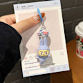 Miniatyrbillede 1 af 11: Lazy Yoga Series Mobiltelefonkæde Plys Stil Trendy Let Luksus Taskeophæng Trendy Stil Anti-drop Plush 6 blue