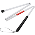 Miniatyrbillede 1 af 4: Foldbar stok til blinde - Stokke Lang foldbar hvid stok