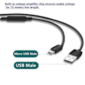 Miniatyrbillede 6 af 9: Super Langt USB til Micro USB Opladerkabel til Termometer/Kamera Lang Holdbar Opladerledning Spændingsforstærker 15 Meter