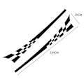 Miniatyrbillede 2 af 4: Parternet Flag Side Striber Mærkater Racing Lattice Grid Stripe Grafik Vandtætte Bildør Side Mærkater Dekorationer (Sort, 220*25cm)
