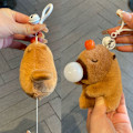 Pikkukuva 7 / 11: Kapibara Kupla Nukke Purista Hauska Nukke Pehmolelu Kapibara Riipus Vinkuva Opiskelijalahja 2 wagging tail capybara keychains