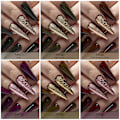 Miniatyrbild 4 av 5: Krom Nagelpulver - Holografiskt Guld Nagelpulver 6 Färger Spegel- och Bubbeleffekt Nagelkonst Dekoration Manikyr Pigment Set