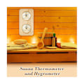Miniatyrbillede 2 af 5: Træ Termometer og Hygrometer 2 i 1 Fugtighed Temperaturmåling til Hjem Familie Hotel Sauna Rum