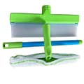 Silicone Water Blade Cleaning Set Reusable Glass Cleaning Tools with Silicone Scraper Microfiber Scrubber for Professional Car Care Finish Green