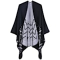 Miniatyrbillede 1 af 5: Ponchoer til kvinder, sjaler, wraps, oversized vintertørklæde, dameponcho strikket cape, varm, trendy, bærbar tæppe, hættetrøje, lange cardigans, sweater