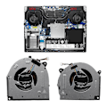 Miniatyrbild 2 av 5: Laptop CPU GPU Kylfläkt för Legion Y7000-2019 Y540-15IRH 5F10S13886 DC28000E3F1-WELLNGS