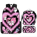 Miniatyrbild 6 av 11: Tecknad Kuromi tredelat set Cinnamon dog KT katt tecknad grund- och gymnasieelever skolväska barnryggsäck twenty three Backpack