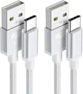 (2 st) Laddkabel för Samsung Galaxy S25 S24 S22 S23 S9 S10 S20 S21 och iPhone 15 / 16 Pro Plus Max - 1M- Ladd (2-PACK) 1 meter