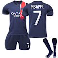 Miniatyrbild 1 av 2: 23-24 Paris Barn Fotbollströja Nr. 7 Mbappe Vuxen Barn Saint-Germain Saint-Germain{HH} Saint Germain 20（5-6Years）