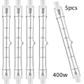 Miniatyrbilde 1 av 5: 5 stk. R7s 118mm 400w Halogenpære Blyantpære Dimbar AC 220-240v 7500lm J118 Lineær Halogen Spotlight(FWW)
